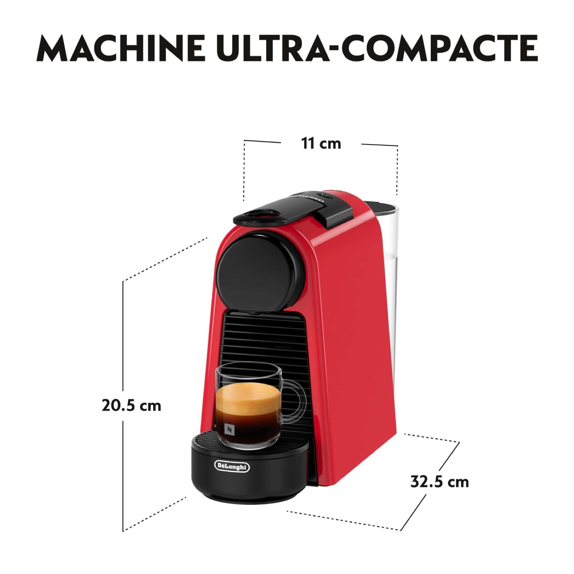 Machine à Café Essenza Mini Rouge Rubis 19 Bars – Ultracompacte, Arrêt Automatique | EN85.R