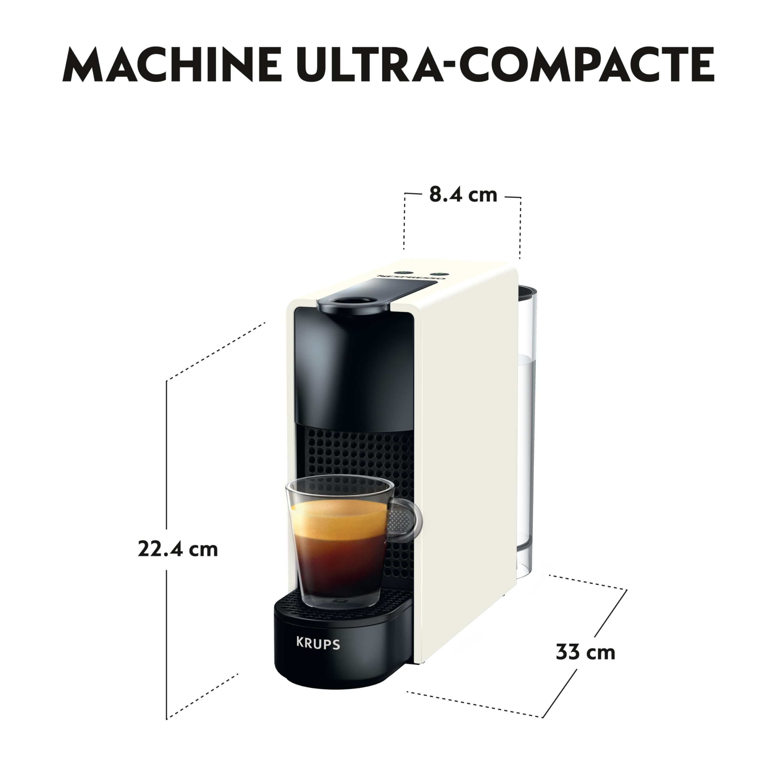 Machine à Café Essenza Mini Blanche 19 Bars – Expresso & Lungo, 14 Capsules Offertes | YY2912FD