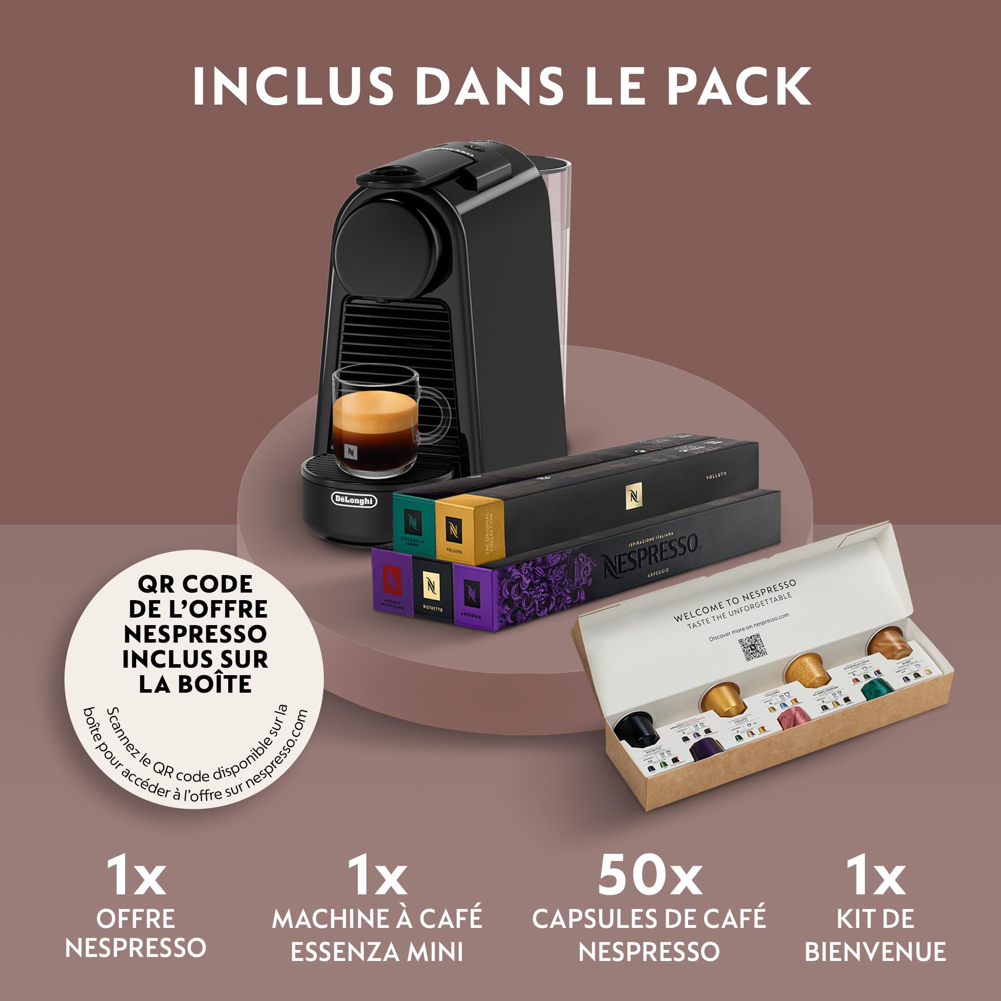Machine à Café Essenza Mini Noir Piano 19 Bars – Design Compact, Expresso & Lungo | EN85.B