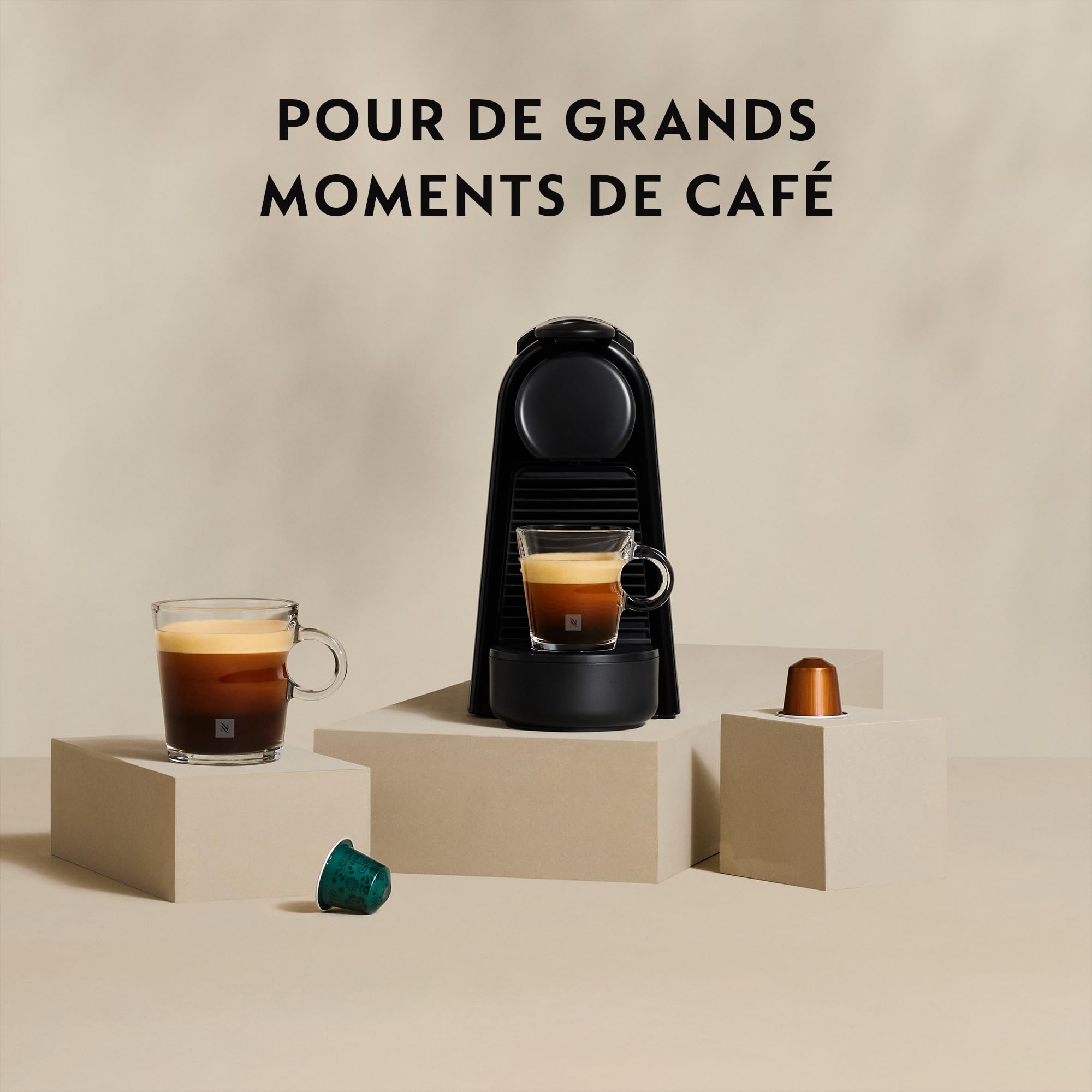 Essenza Mini Noir Mat – Machine à Café à Capsules 19 Bars, Kit de Bienvenue Inclus | EN85.BKMT