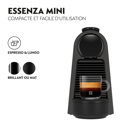 Essenza Mini Noir Mat – Machine à Café à Capsules 19 Bars, Kit de Bienvenue Inclus | EN85.BKMT