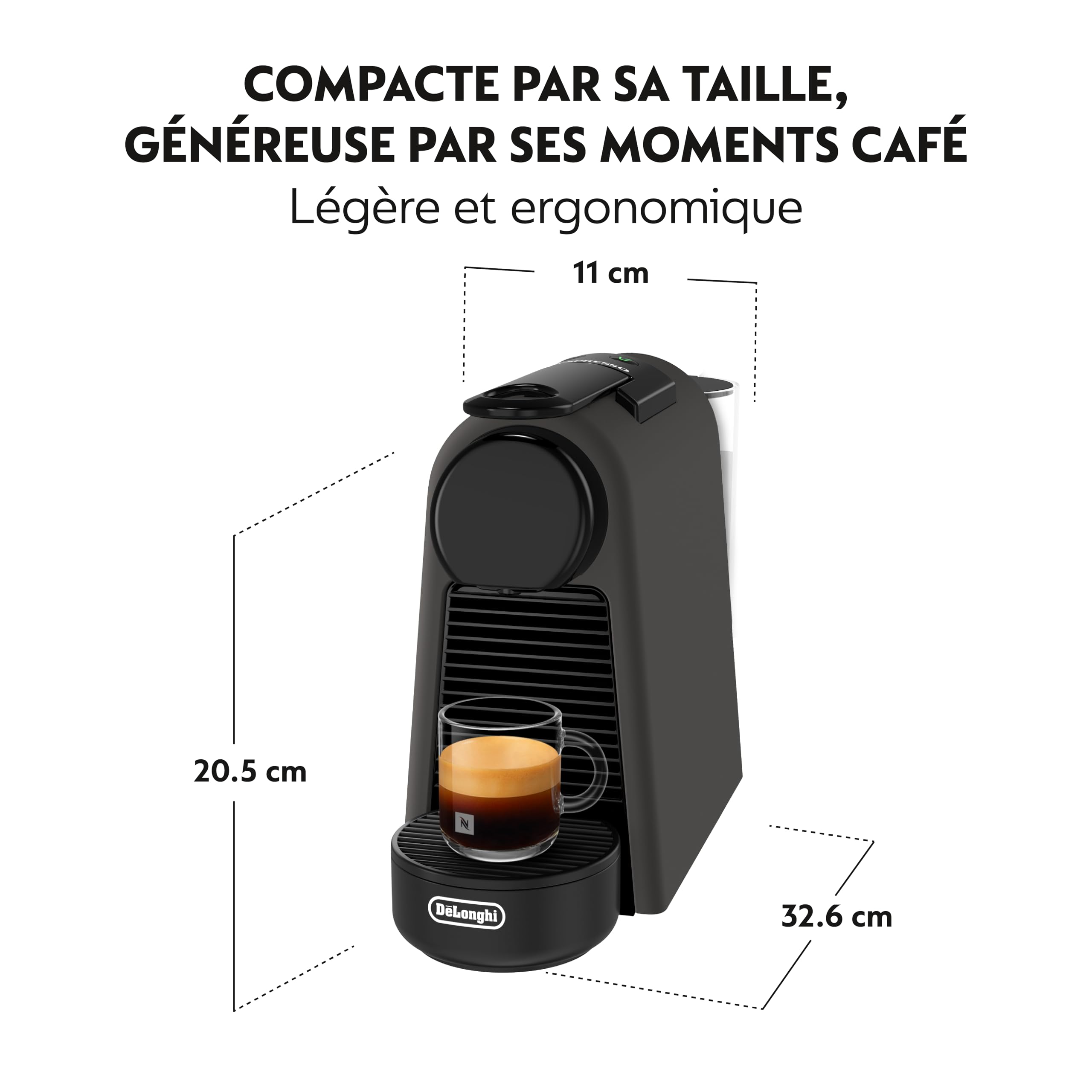 Essenza Mini Noir Mat – Machine à Café à Capsules 19 Bars, Kit de Bienvenue Inclus | EN85.BKMT