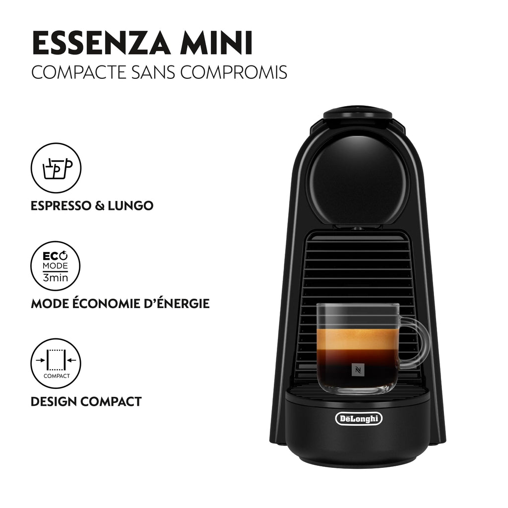 Machine à Café Essenza Mini Noir Piano 19 Bars – Design Compact, Expresso & Lungo | EN85.B