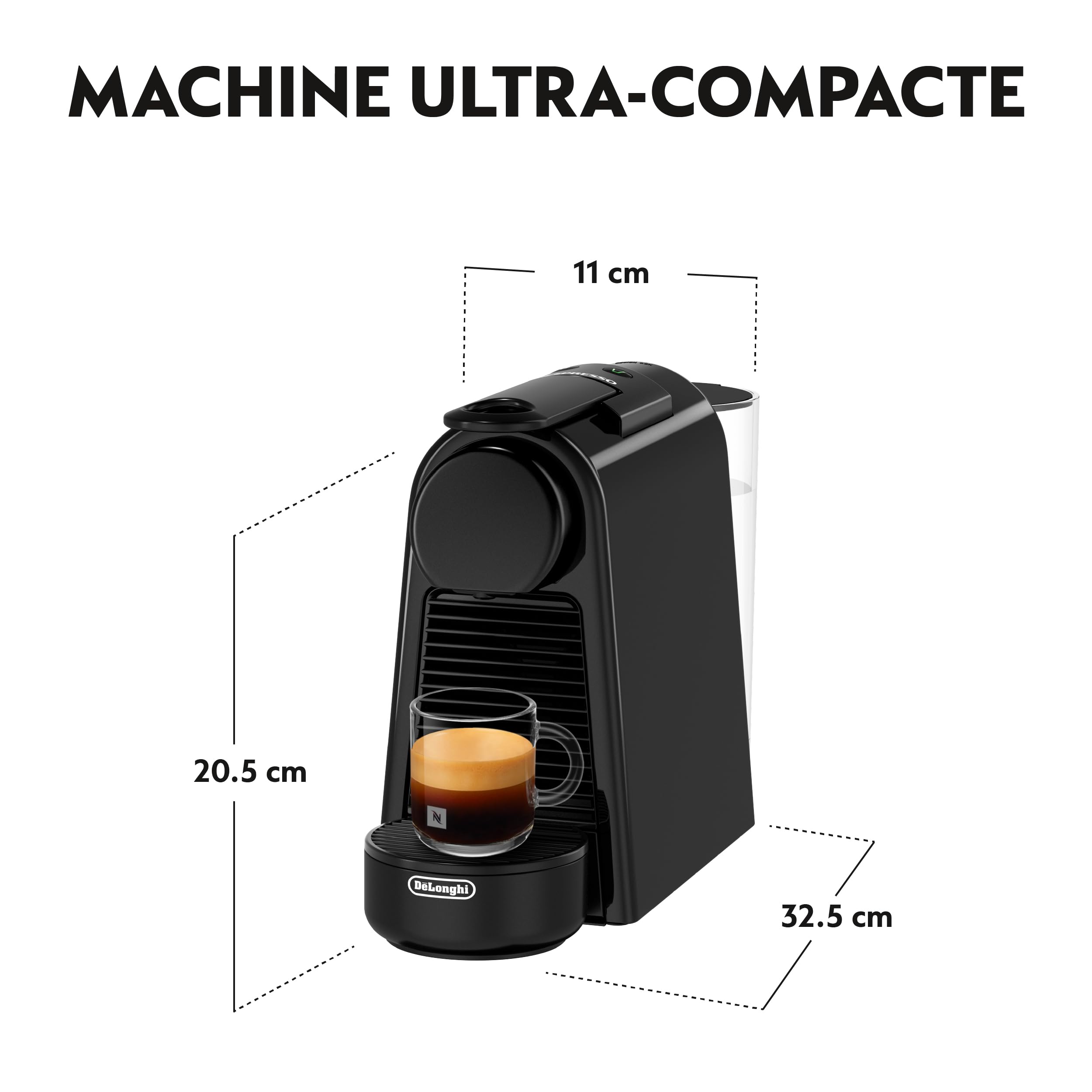 Machine à Café Essenza Mini Noir Piano 19 Bars – Design Compact, Expresso & Lungo | EN85.B